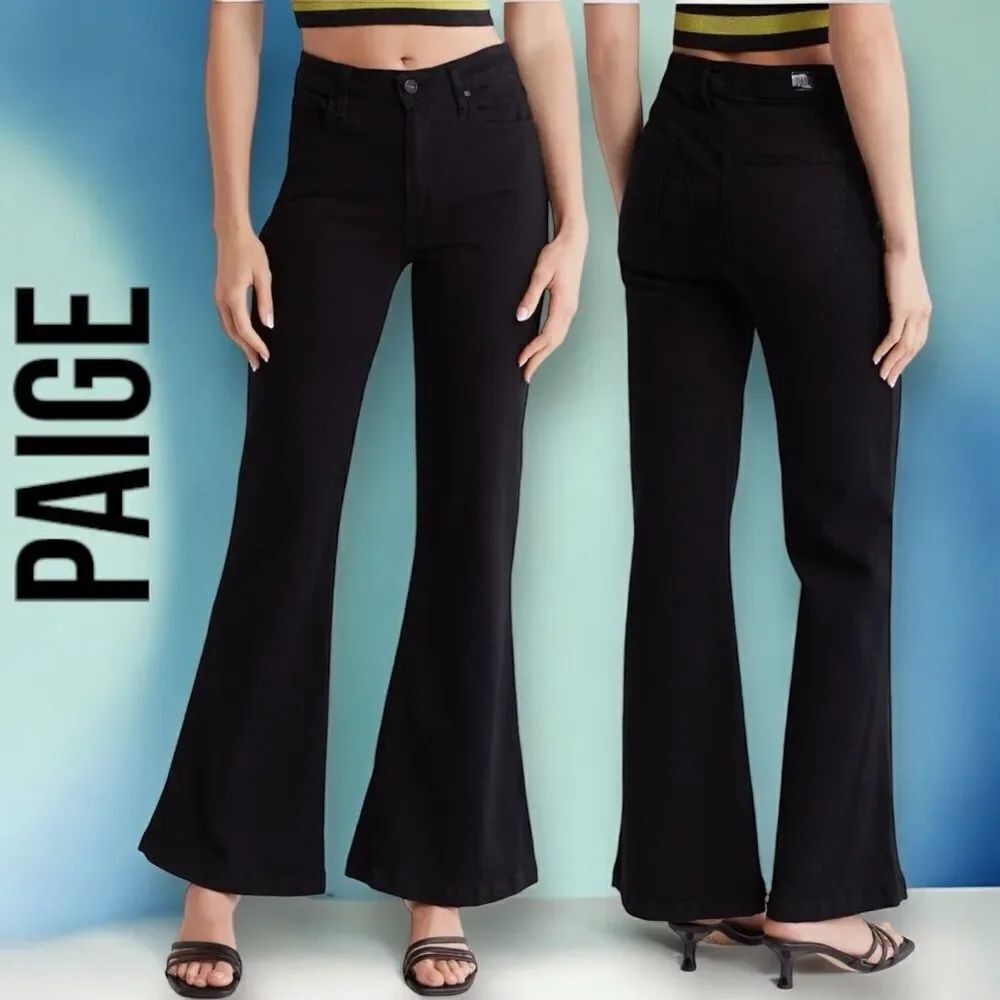 PAIGE Women’s Genevieve High Waisted Flare Jeans in the Size 32 in the Black